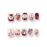 365Nails Christmas Red Gift Charm Short Round Set