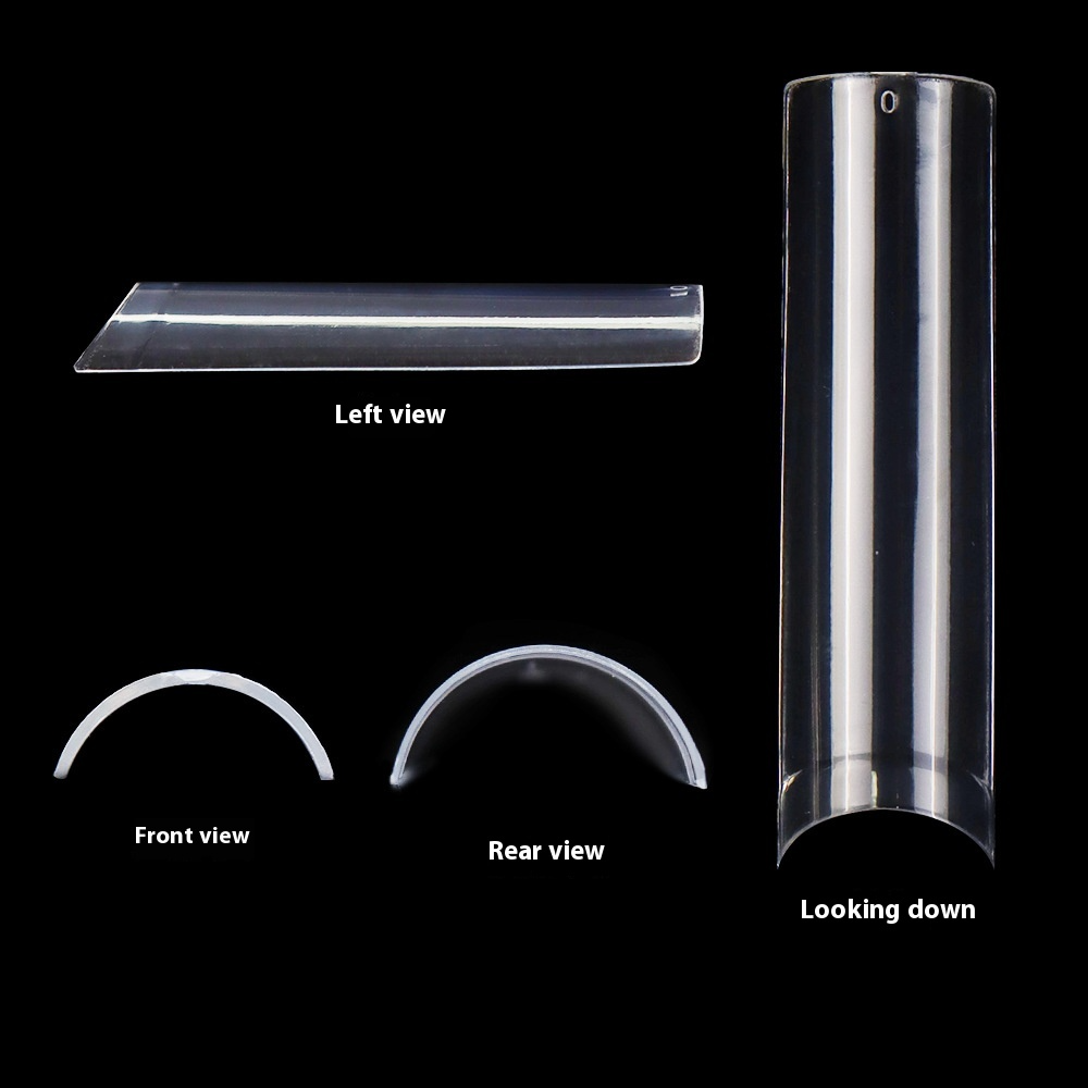 Nail Tips nail plate extended half-stick water pipe nail 500 pieces boxed high-arc XXL transparent patch fake nails