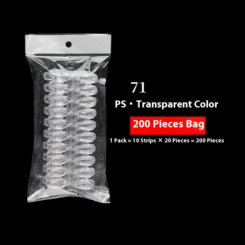 Nail Tips 200 pieces of new high-transparency solid plate nail pads, transparent glazed nail art swatch for nail shop plate practice