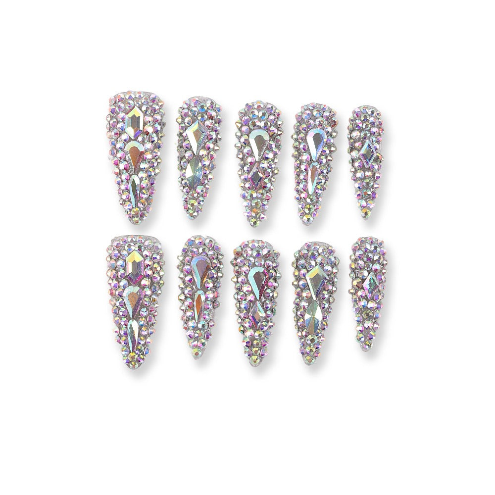 365nails full crystal rhinestone bling long press-onsSold in packs of 5. Minimum order: 1 pack (5 pcs). Quantity = number of packs. Qty 1 = 5 pcs