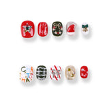 365Nails Bow Wreath & Candy Stripe Short Square Mix Set