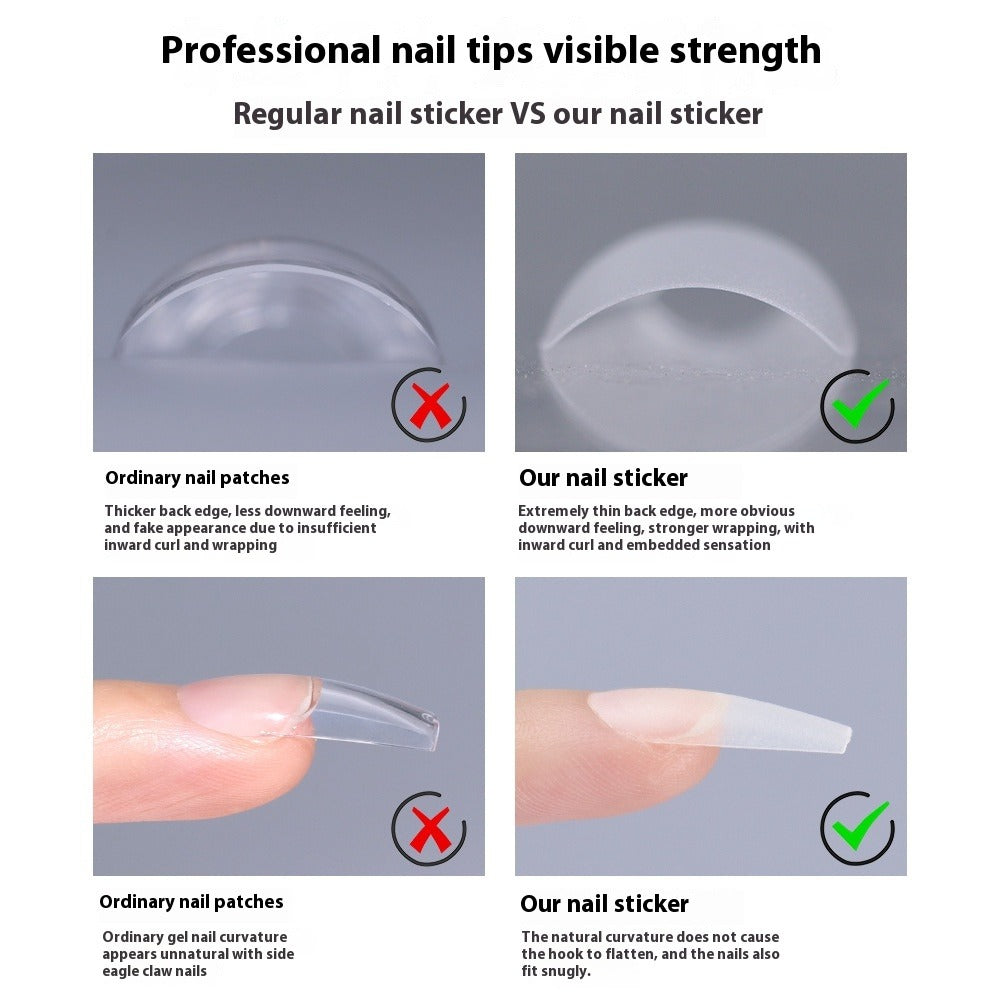 Nail Tips press on nails pads, matte 240 pieces, full stickers, transparent oval trapezoidal non-marking, no-grinding patches, nail pads