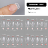 Nail Tips Special nail pads for press on nails, 200 pcs without engraving and grinding, standard size sub-size patch, fake nail manicure.