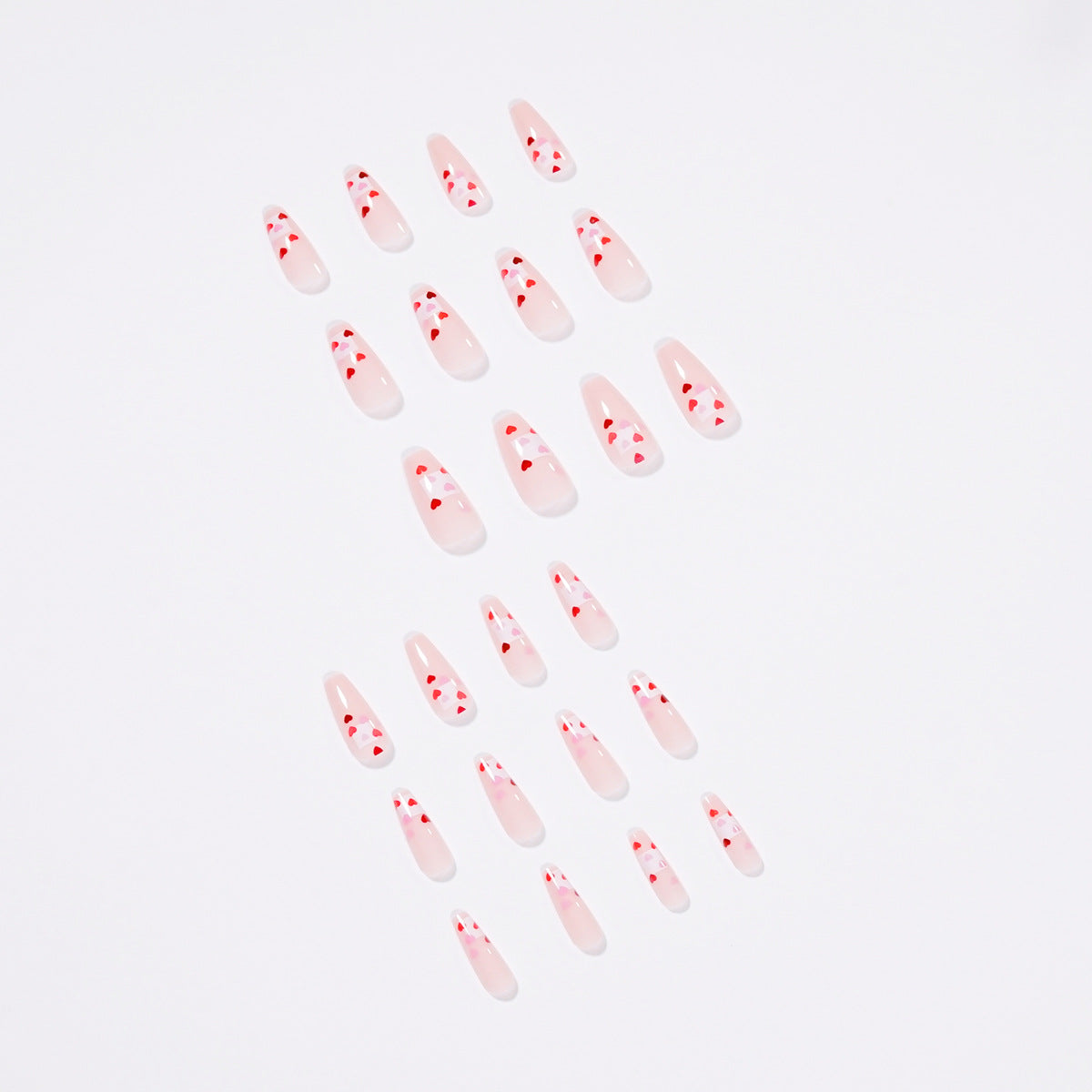 Taoxin série quadrado coração marca unhas de pressão dia dos namorados temperamento peça acabada, removível | 365 unhas