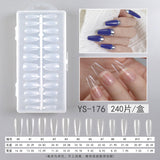 Nail Tips Nail pads for nail salons, transparent trapezoidal nail pads, ultra-thin and seamless nails 240 boxed nail pads