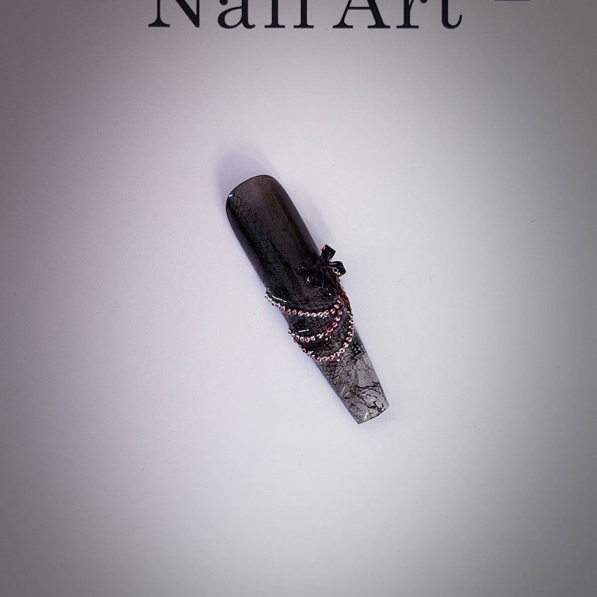 Title Crimson Web Nocturne | Gothic Spider Press-On Nails
