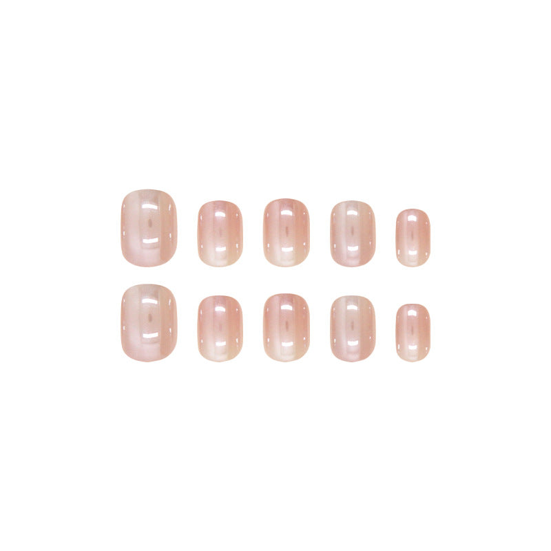 Pontas de unha pré-fabricadas, unhas de pressão, rosa claro, espelho removível, luz perseguindo, olho de gato, pedaço de unha curta, remendo de unha T |365nails
