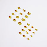 Feijão-mungo amarelo curto pressione nas unhas grafite peças de unhas contrastantes pressione nas unhas postiças atacado|365nails