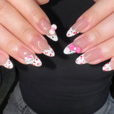 French leopard print Japanese style sweet short almond press-on nails