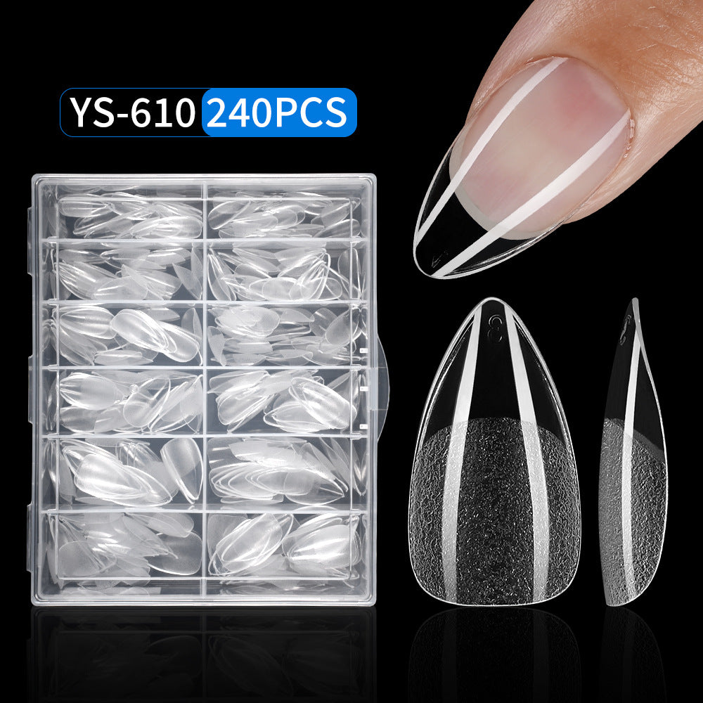 Nail Tips new non-marking semi-matte coarse sand almond short almond nail piece manicure fake nail extension nail piece 120 pieces