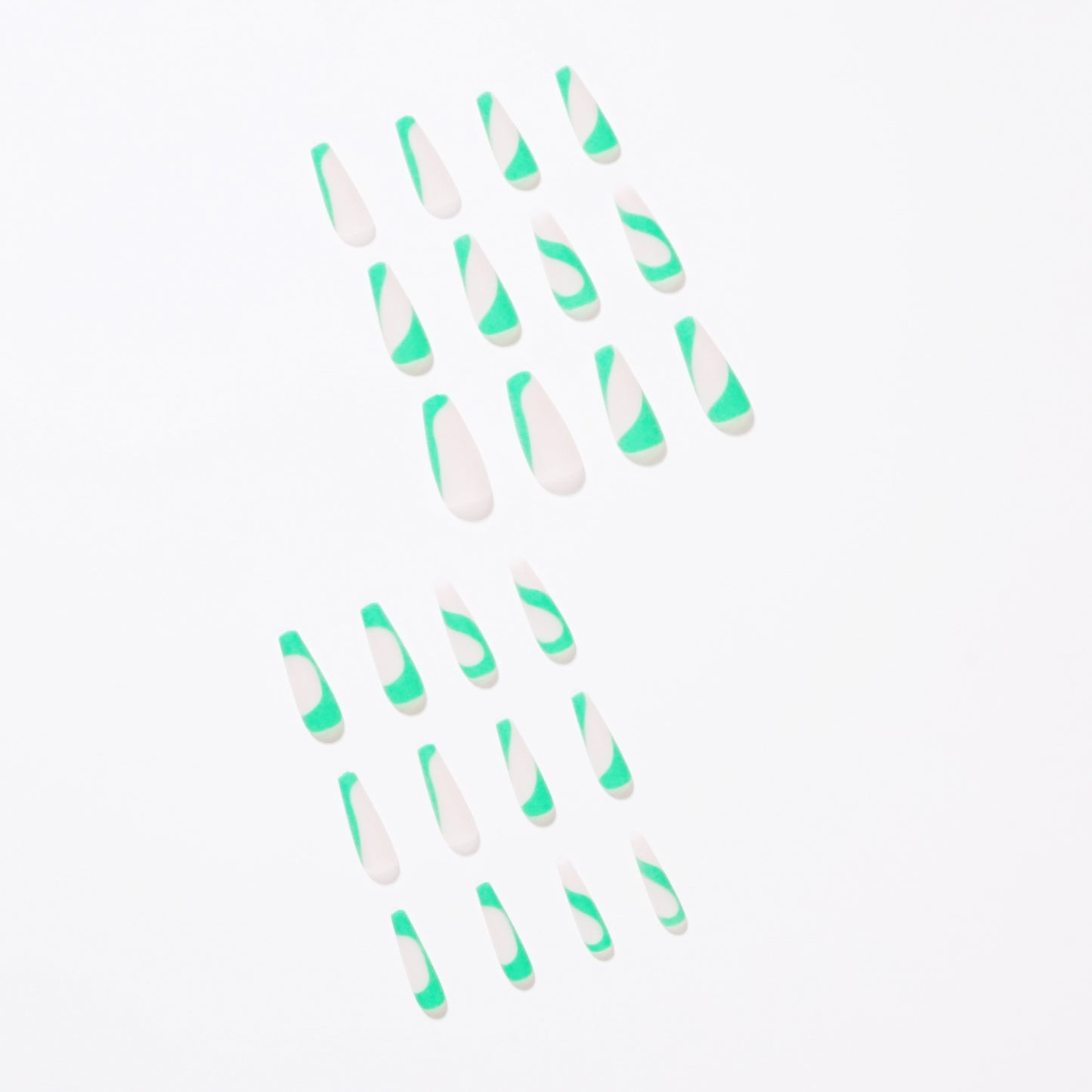 Bamboo green French False nails Wear nail art Finished fake nail nail art patch nail piece Removable nail piece|365nails