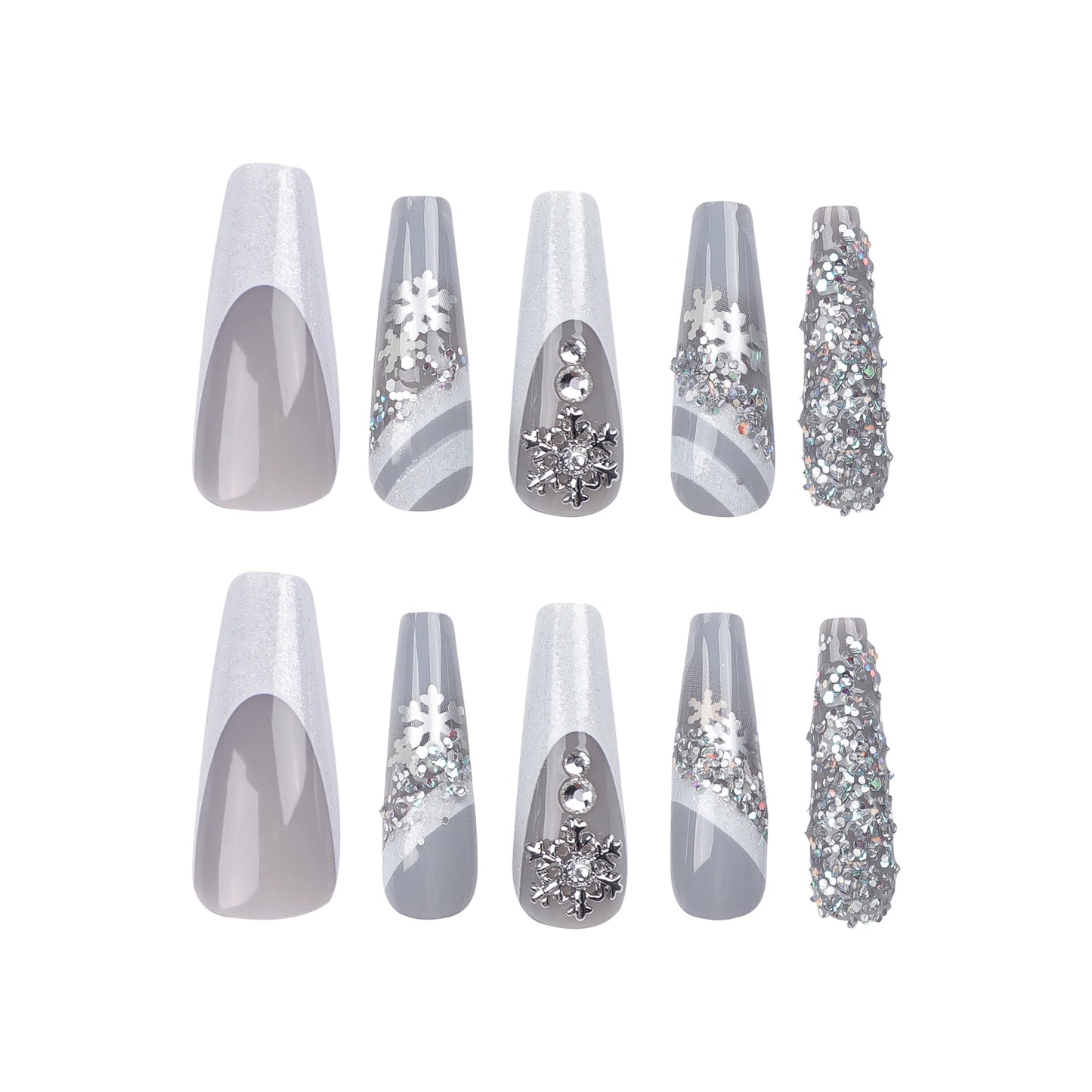 New Christmas Wear Nail Nail Art Finished Product Wholesale Special for Flash Diamond False Nail Patch Removable|365nails