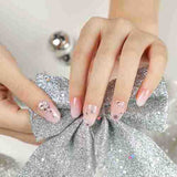 Christmas snowflake love snowman manicure short almond