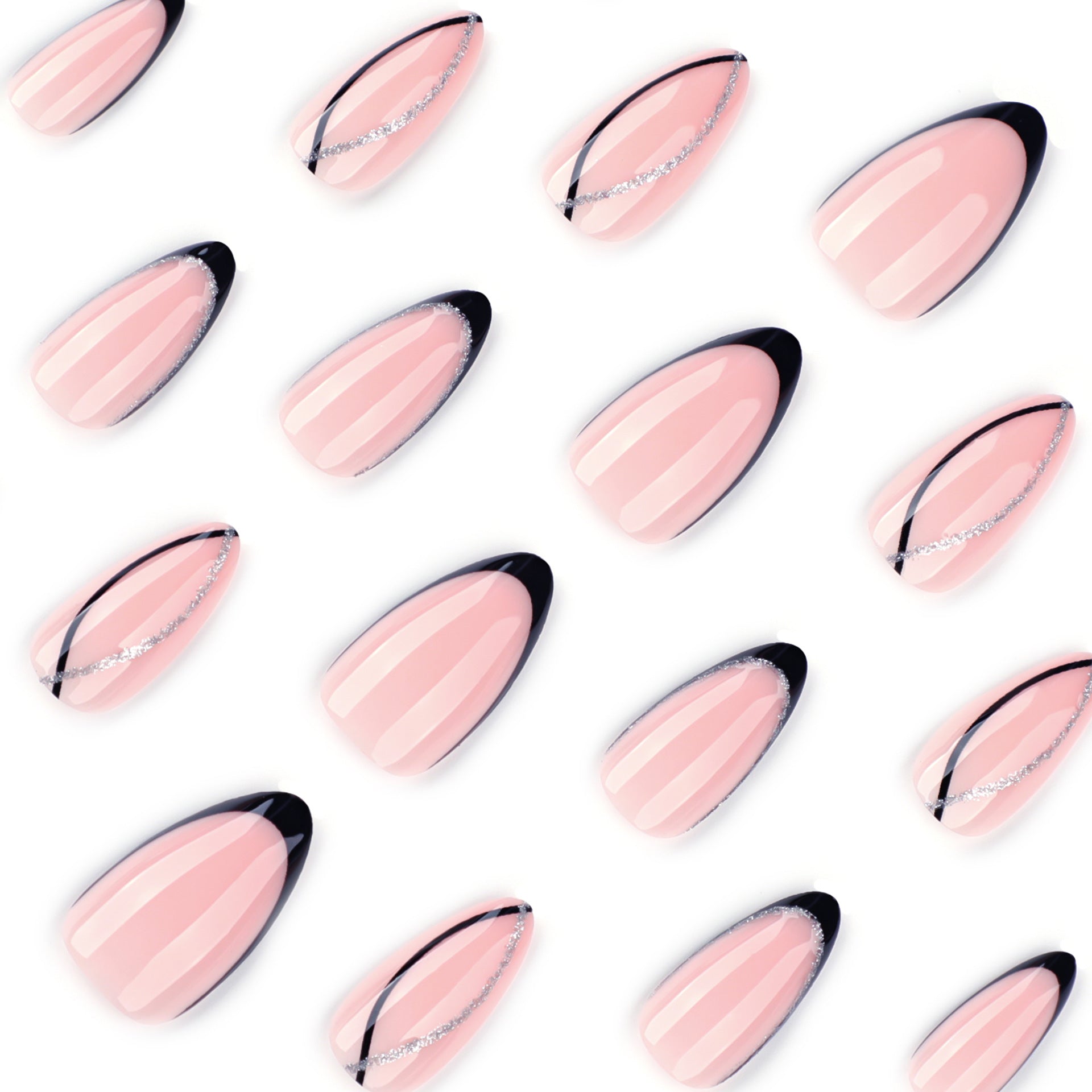 Línea de purpurina para uñas francesa negra, superventas, para usar, para usar, para repetir, al por mayor | 365nails