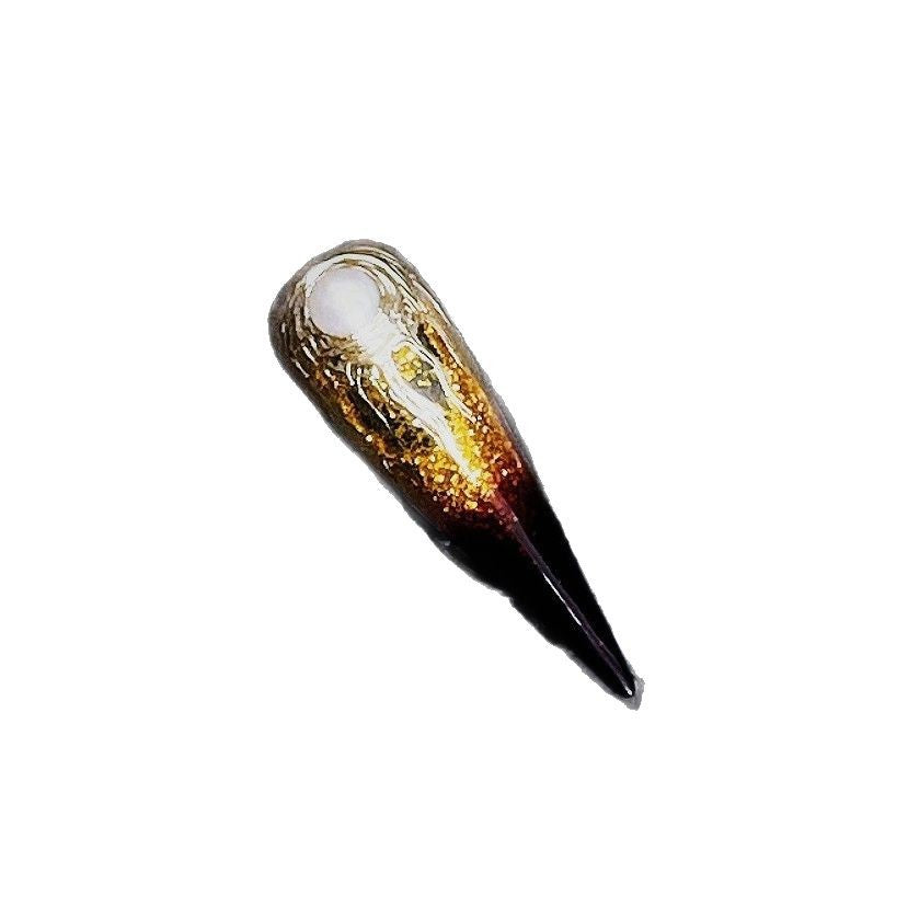 Title Molten Gold Nightberry | Baroque Pearl Art Series Press-On Nails