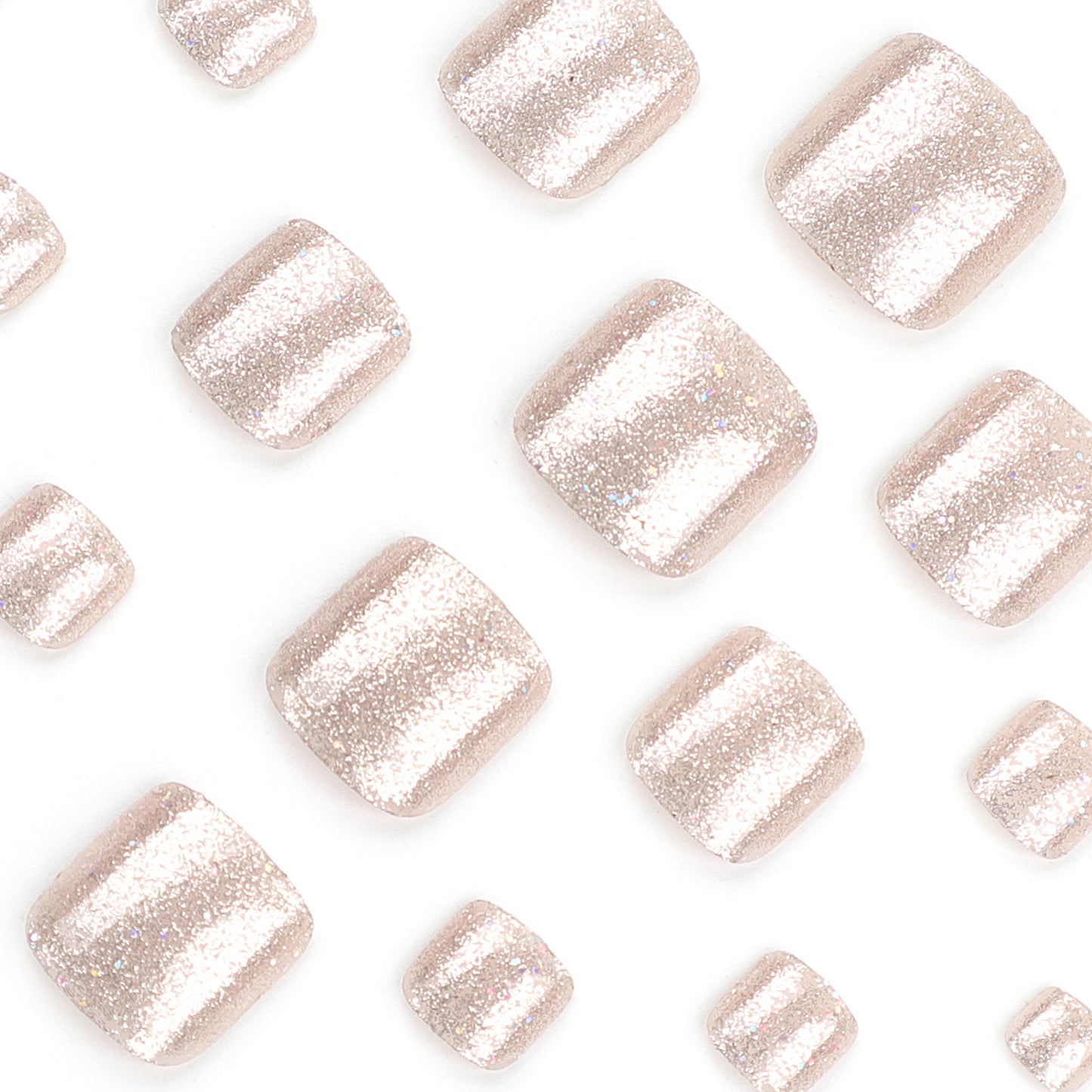 Europe and the United States toenail wearable toenail sheet finished champagne glitter full powder whitening nail patch wholesale|365nails