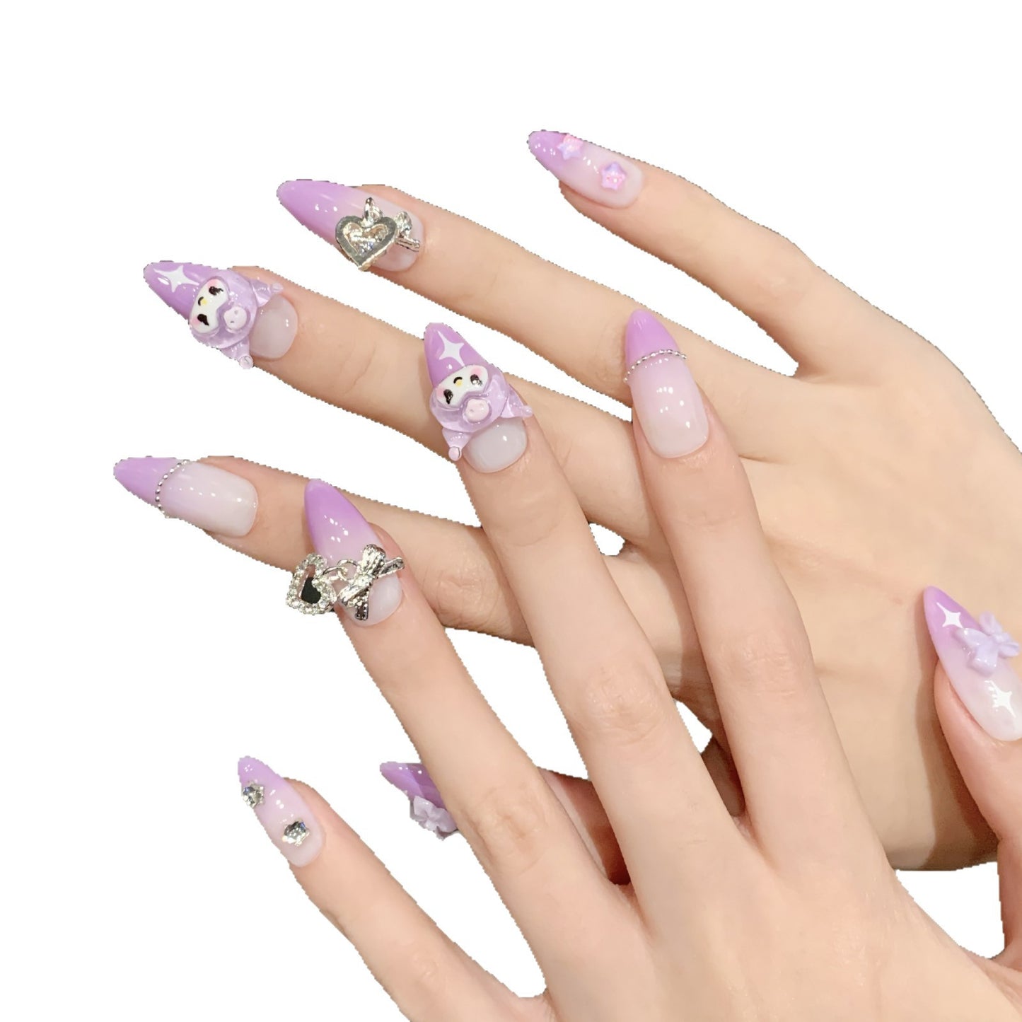 Beautiful girl Kawaii cartoon cute fake nails handmade nails | 365nails