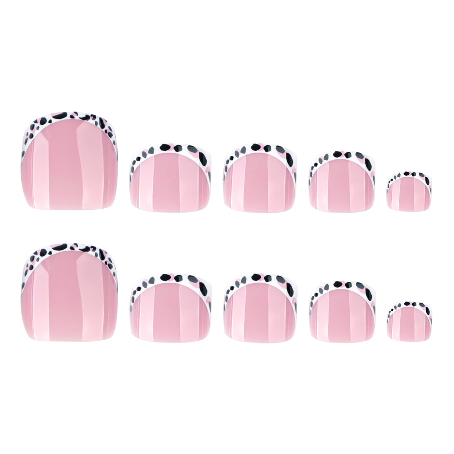 Para pies usables y uñas de los pies con estampado de leopardo francés, uñas de los pies al por mayor|365nails