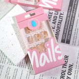 Short square armor Internet celebrity explosion butterfly flower press-on nails