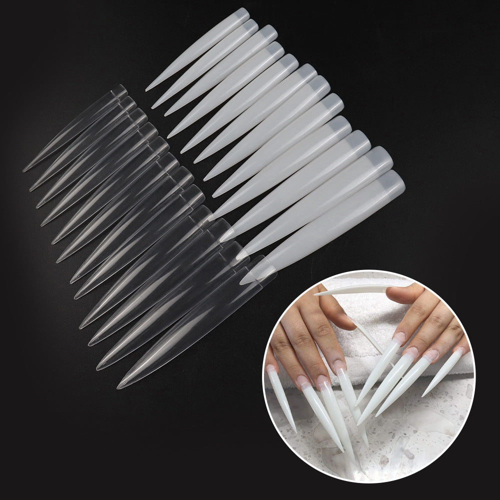 Nail Tips lengthening salon art nail pads 12 pcs bagged pointed  performance manicure super long fake nail pads