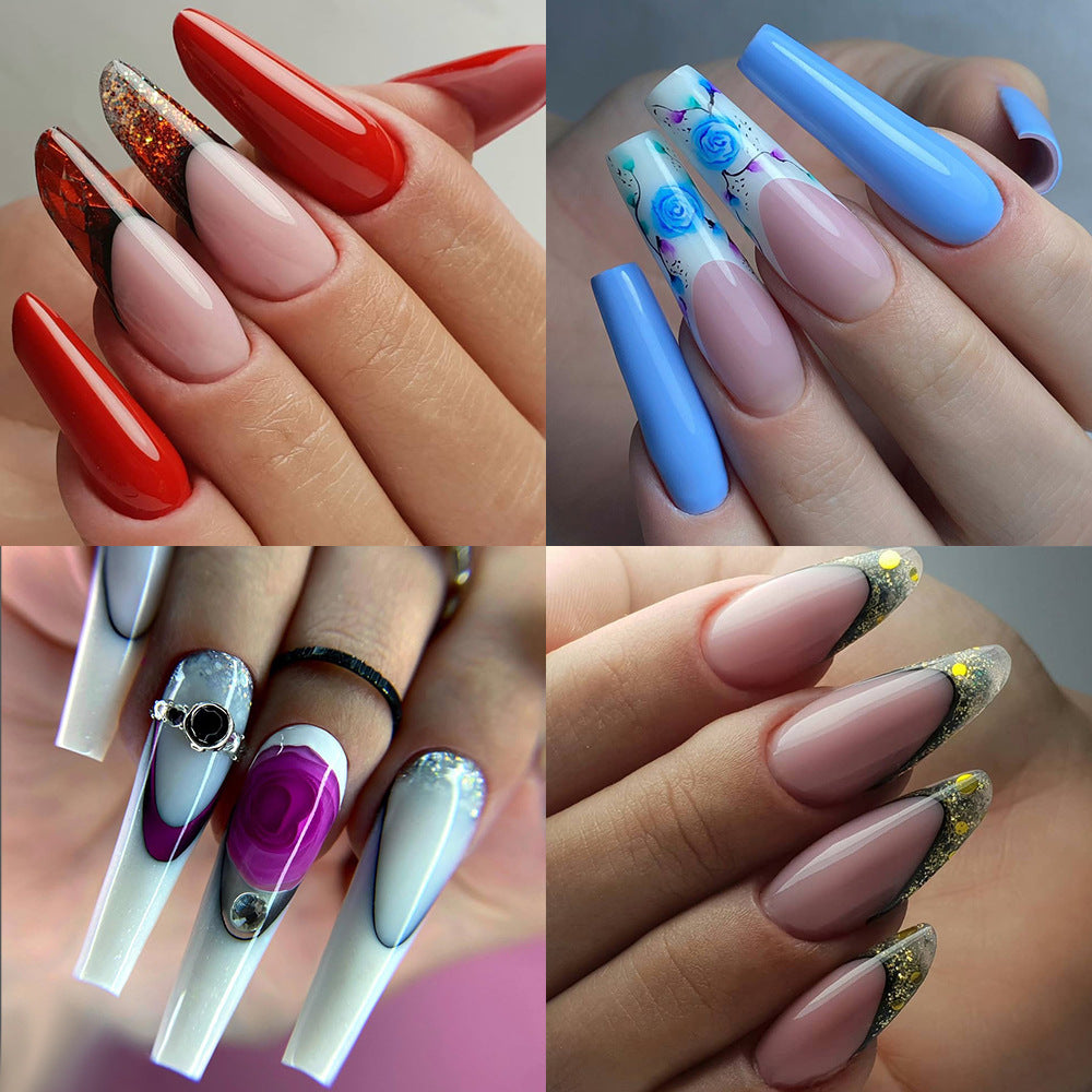 Nail Tips nail mold crystal without paper holder, rapid phototherapy, 60 nail extension tablets, bagged with graduated nail film, wholesale