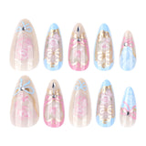 Monet style  hot-selling press on nails love flower wearing fake nail manicure short almond nail piece|365nails