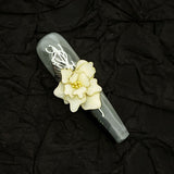 Title Ink Mist Rose | Black-and-White Floral Sculpt Art Series Press-On Nails
