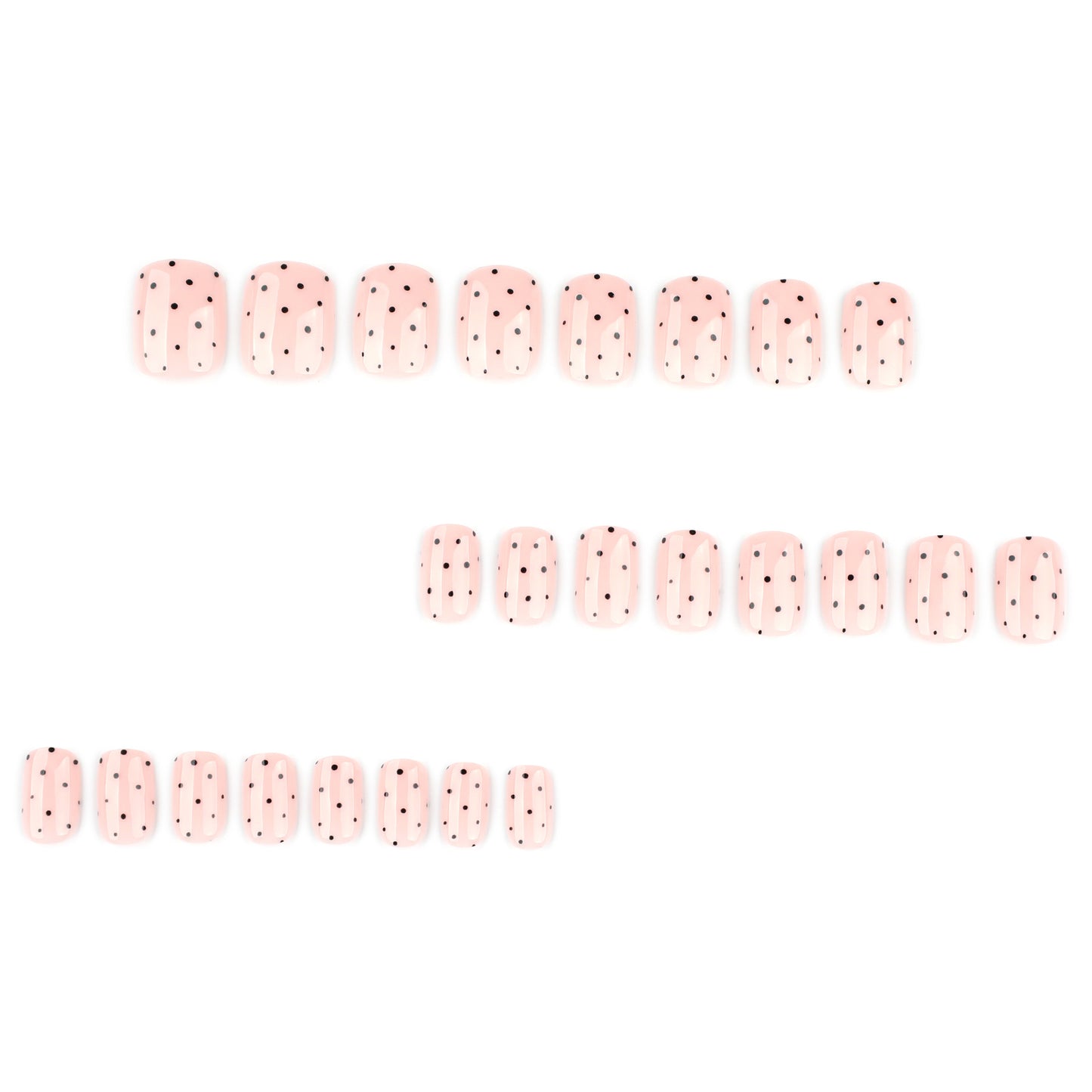 Simple black dot short square press-on nails