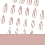 Flash Cat's Eye Short Almond 3D Stereo Silver Star press-on nails