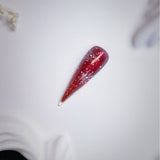 Title Ember Snow | Crimson Frost Crystal Press-On Nails