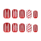 Christmas snowflake love snowman manicure short almond