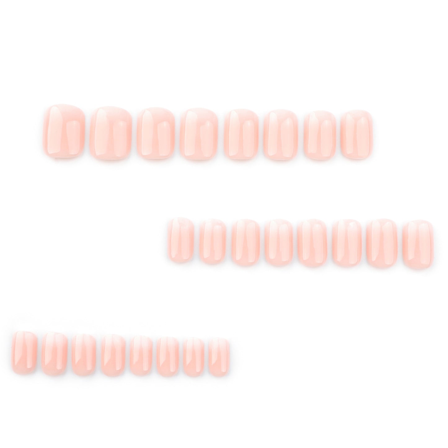 Naked white gradual change manicure fake nails minimalist wear nail short short square wear nail simple fake nails