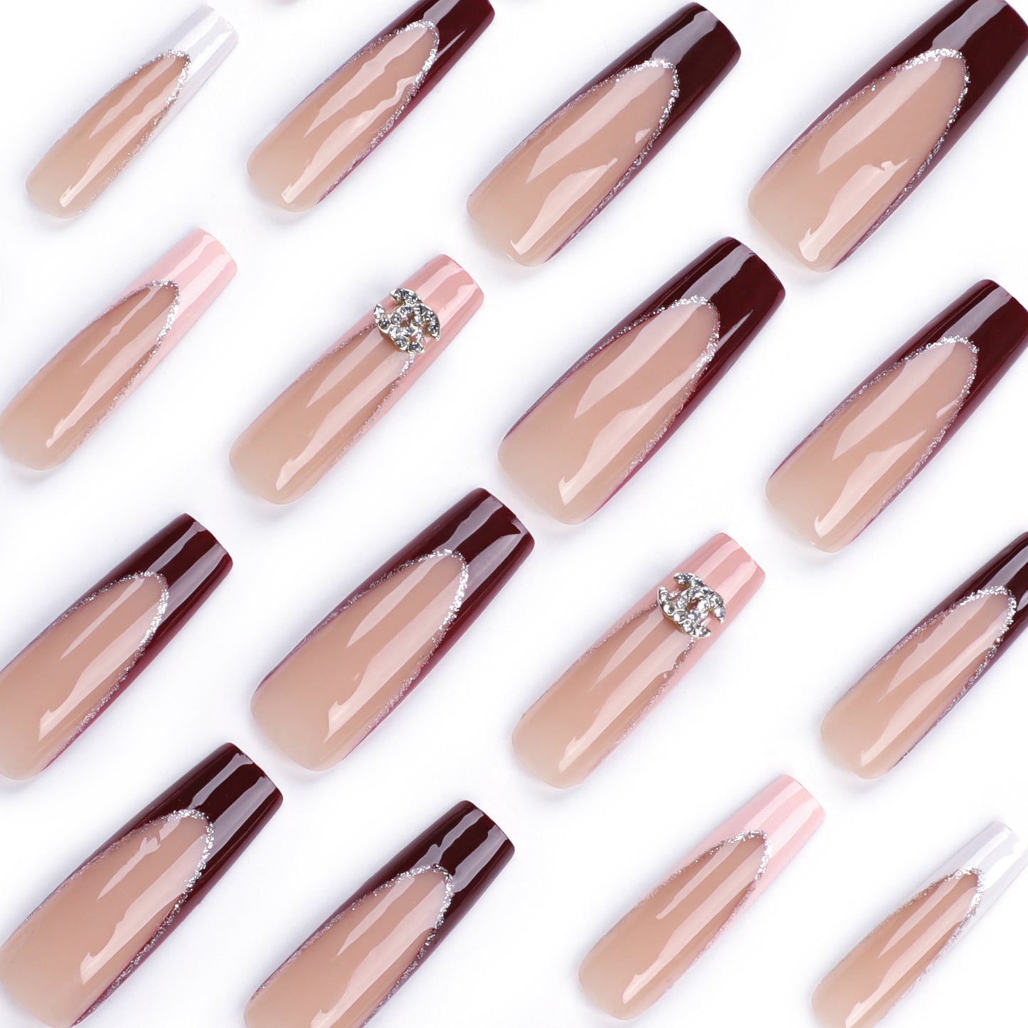 French Maillard white long square manicure finished product wholesale|365nails