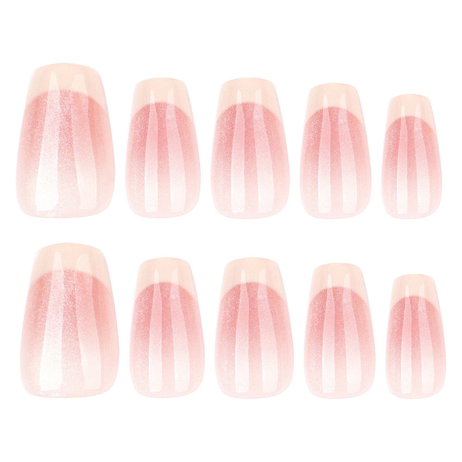 Uñas francesas con estampado de crema, rubor, ojo de gato, manicura de viento, pieza de uña corta tipo ballet, uñas postizas, venta al por mayor | 365nails