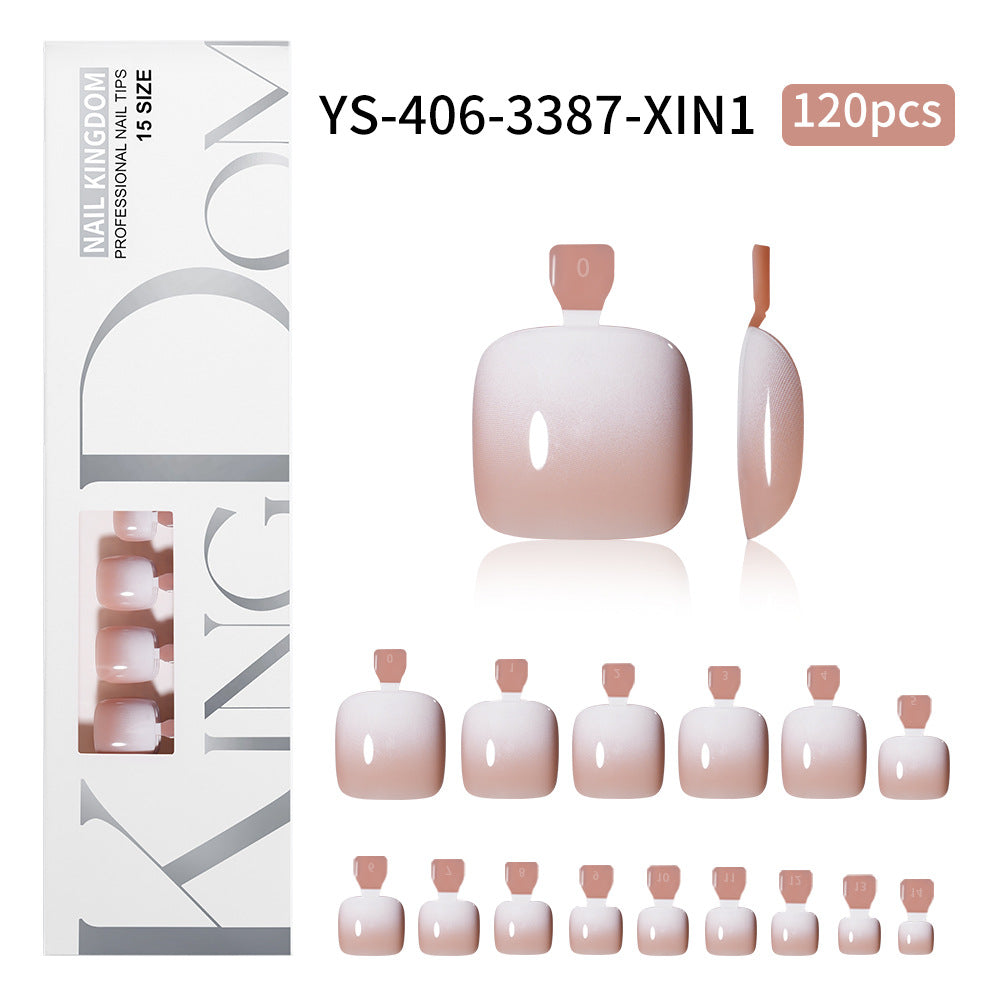 Nail Tips press on nails toenail gradual change wear foot nail patch spray oil prefabricated manicure 120 pieces fake nail piece