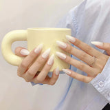 Uñas postizas hechas a mano (2025), populares, con luz de luna blanca, sencillas y versátiles, con fototerapia | 365nails