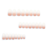Simple pink white gradual change manicure fake nail white curve press on nails short almond nail patch removable nail piece|365nails