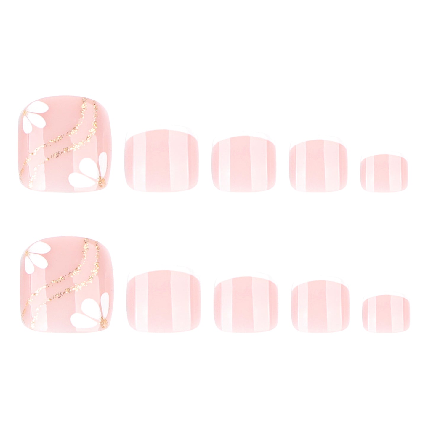 Small fresh white petals flower foot removable toe Wearable toe|365nails