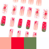 3D three-dimensional strawberry explosion sweet French press-on nails