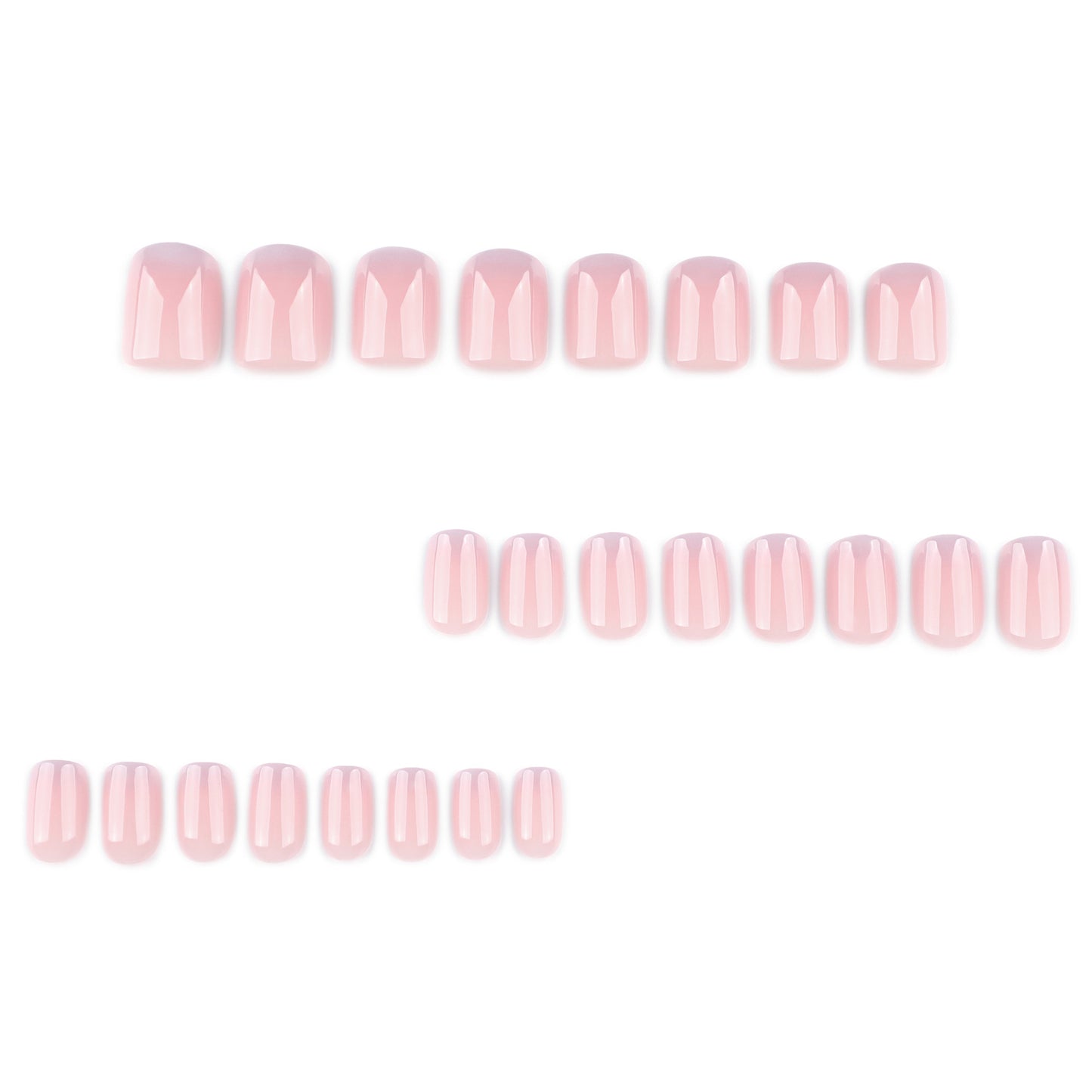 Unhas de manicure francesas simples, mudança gradual, cinza claro, roxo, curtas, quadradas, curtas, falsas, removíveis, vestíveis, atacado|365nails