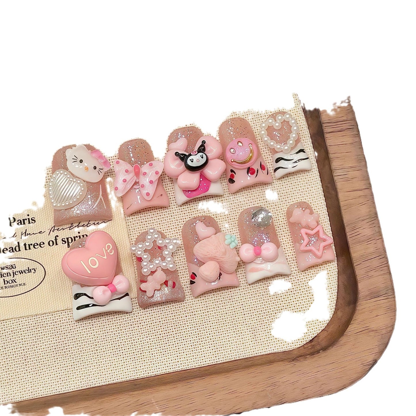 Cartoon duck bill cute dopamine kady cat heart short sweet cool phototherapy press on nails removable | 365nails