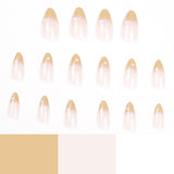 Unhas postiças de pressão com atacado de estrela francesa amarela|365 unhas