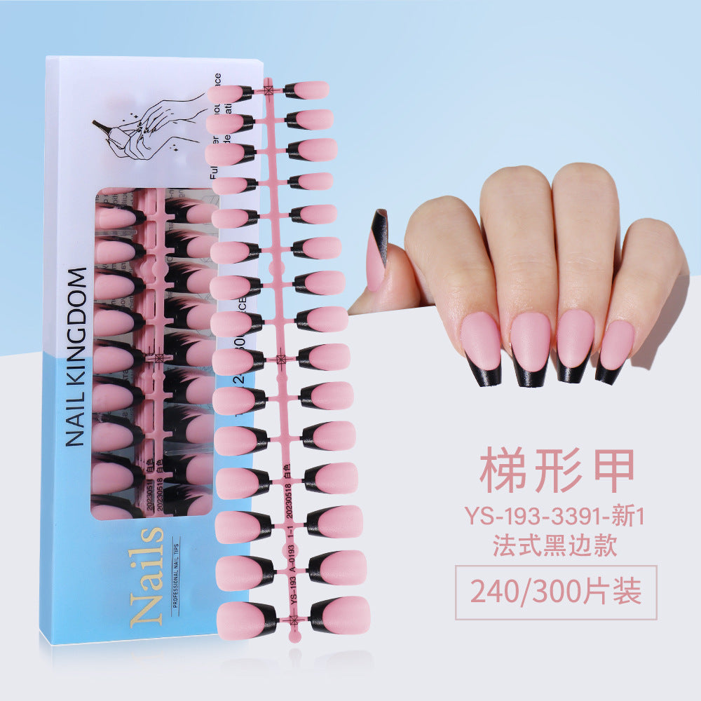 Nail Tips New French press on nails 240 pieces boxed fake nail manicure work in progress matte full sticker French nail piece