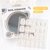 Children press on nails, cartoon 24-piece boxed finished product, sweet and cute children's removable fake nail patch manicure