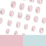 Película de manicura rosa dulce, corta, estrella de amor, estrella de cinco puntas, ins viento, película para uñas postizas, película para uñas postizas|365nails