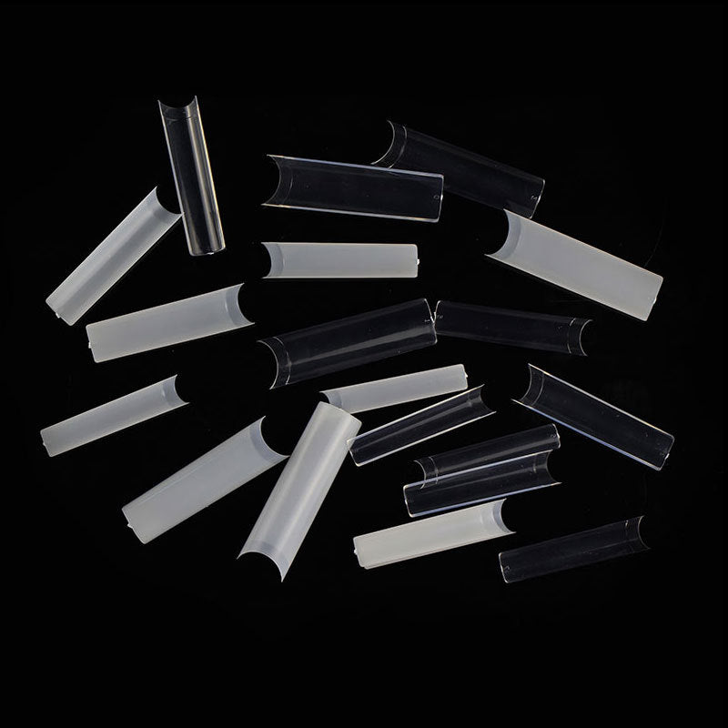 Nail Tips Nail plate semi-sticker, light sticker, lengthened XXXL water pipe nail NO C arc, light French manicure, transparent fake nail