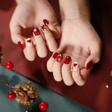 Christmas snowflake love snowman manicure short almond