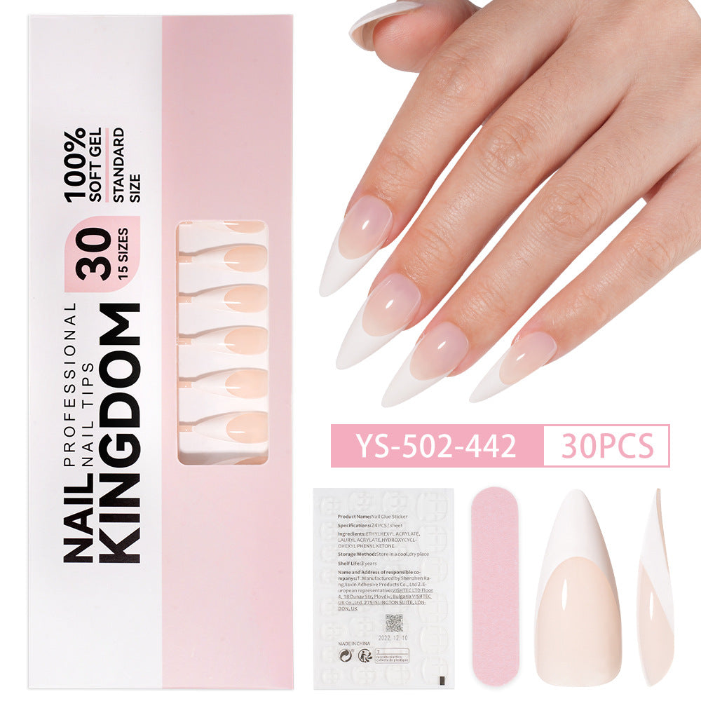 Nail tips French press on nails, simple long ladder manicure removable fake nails 120 pieces, prefabricated nail wholesale