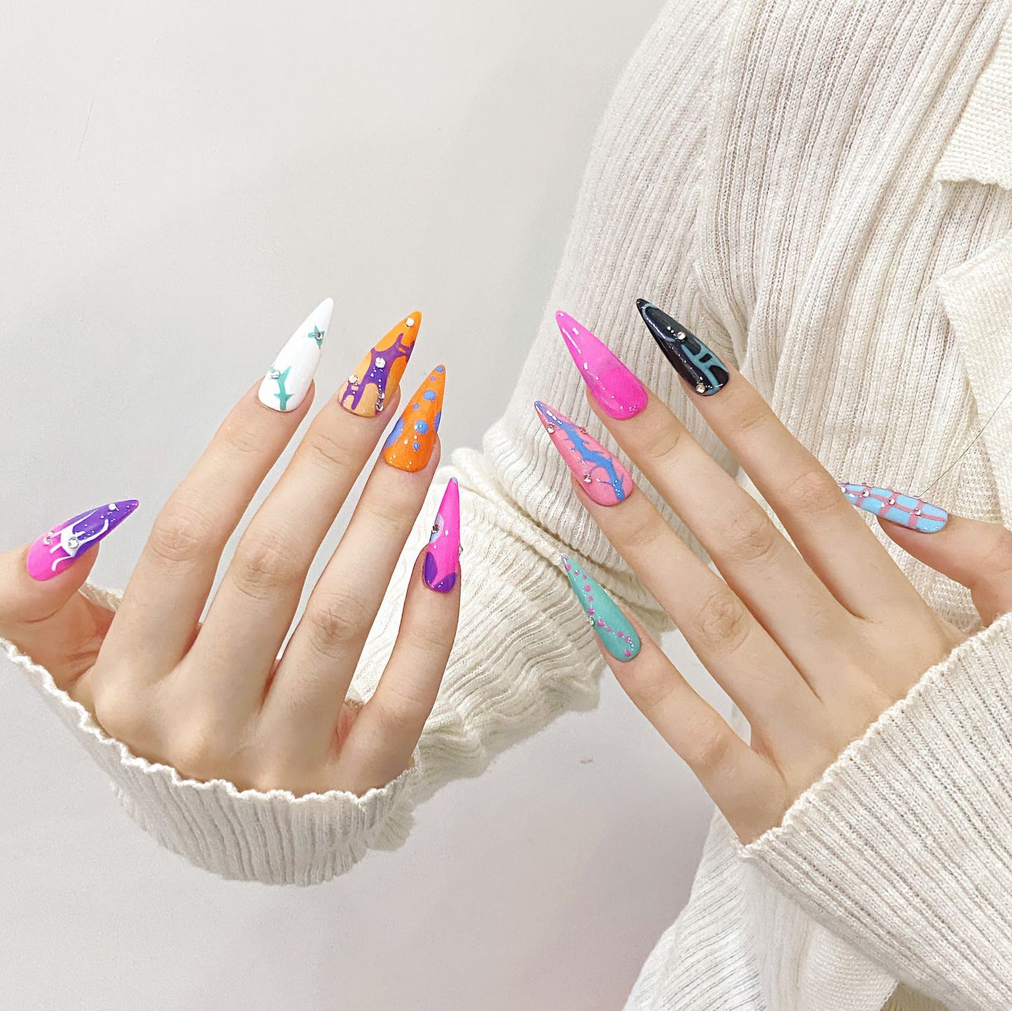 Pure handmade press on nails nail art fake nails beauty | 365nails