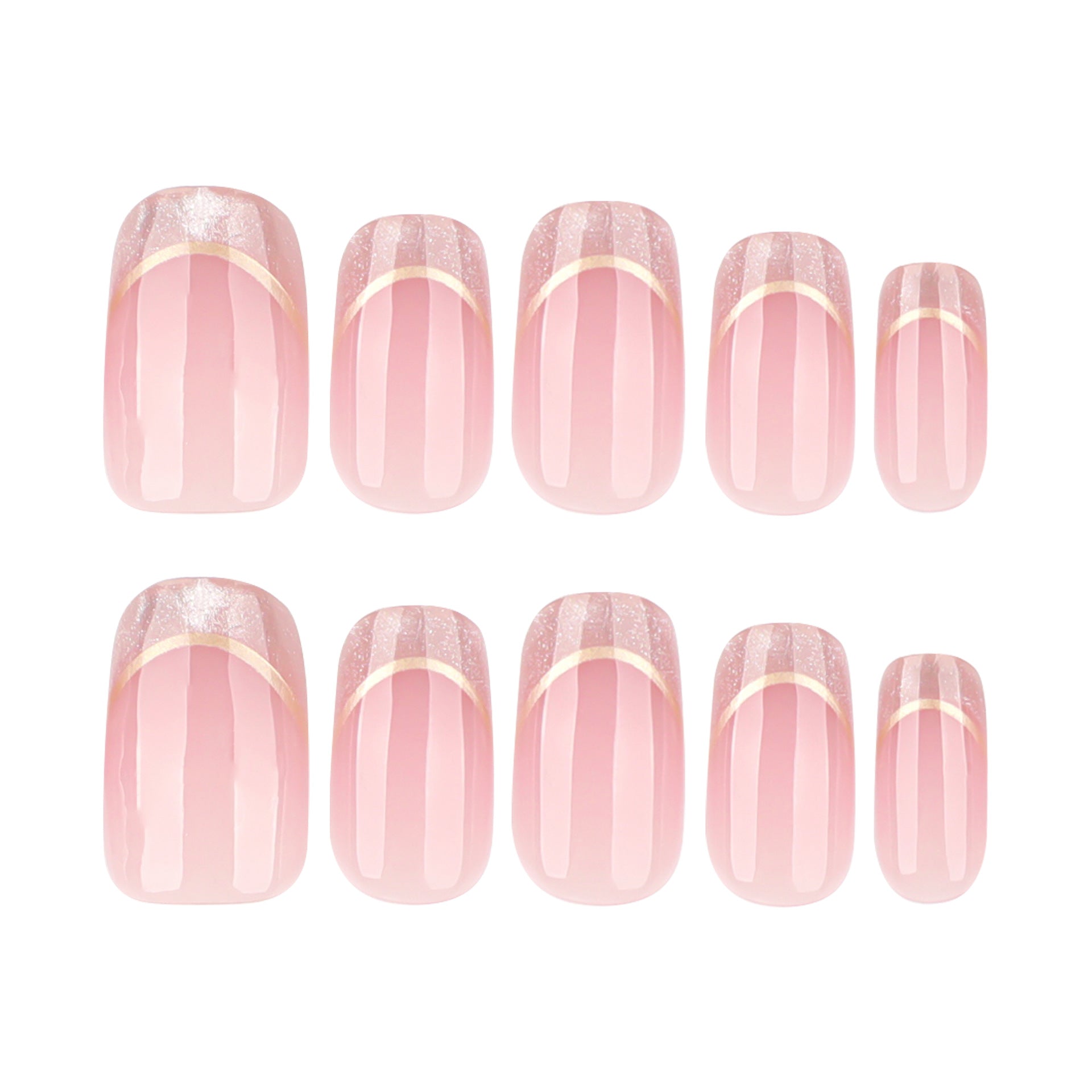 Simple French cat's eye short square round press-on nails